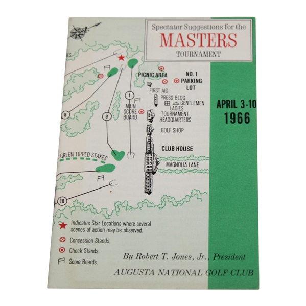 1966 Masters Tournament Spectator Guide - Jack Nicklaus Win