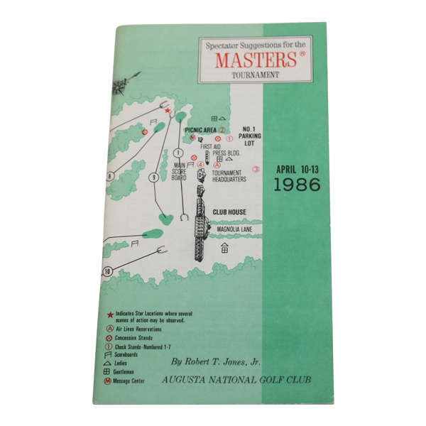1986 Masters Tournament Spectator Guide - Jack Nicklaus Win