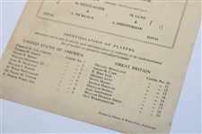1959 The Walker Cup at Muirfield Official Program with Pairing Sheet - Nicklaus Contestant