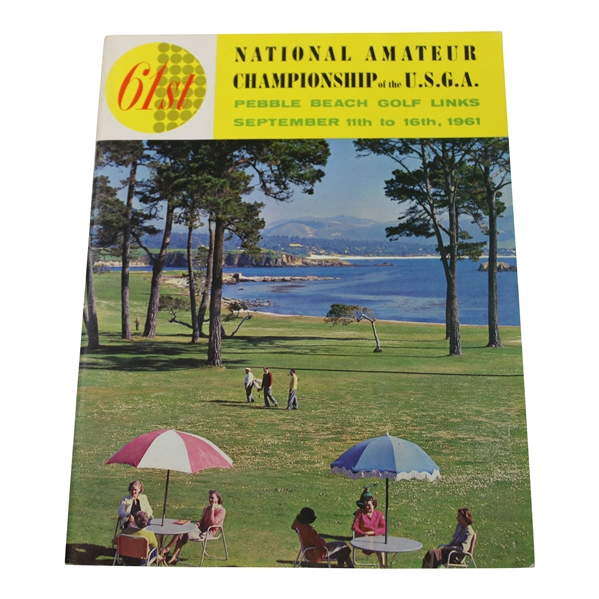 1961 US Amateur Championship at Pebble Beach Golf Links Official Program - Jack Nicklaus Winner