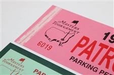 1997 Masters Tournament Patron & TV Parking Permits - Tiger Woods Win