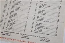 1960 Masters Tournament Official Friday Pairing Sheet - Arnold Palmer Win