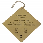 1938 Curtis Cup Matches at Essex Country Club Ticket #2