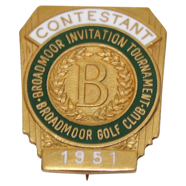 1951 Broadmoor Invitational at Broadmoor CC Contestant Badge