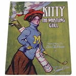 1909 Sheet Music Kitty The Whistling Girl Golf Themed Cover