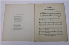 1909 Sheet Music 'Kitty The Whistling Girl' Golf Themed Cover
