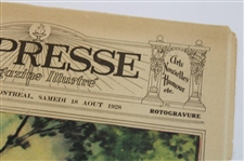 1928 La Presse (Montreal) Newspaper Insert With Johnny Farrell Photogravure Cover