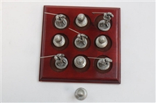 Pewter Golfers & Golf Balls Themed Tic-Tac-Toe Desk Display 