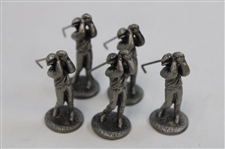 Pewter Golfers & Golf Balls Themed Tic-Tac-Toe Desk Display 