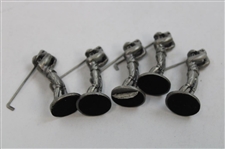 Pewter Golfers & Golf Balls Themed Tic-Tac-Toe Desk Display 