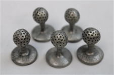 Pewter Golfers & Golf Balls Themed Tic-Tac-Toe Desk Display 