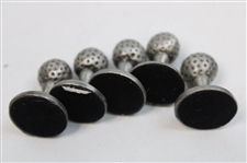 Pewter Golfers & Golf Balls Themed Tic-Tac-Toe Desk Display 