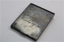 Two Vintage Golf Theme Cigarettes Holders & Sterling Silver Match Holder Dated October 1911