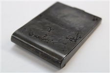 Two Vintage Golf Theme Cigarettes Holders & Sterling Silver Match Holder Dated October 1911