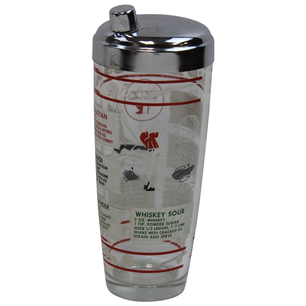 Vintage Multi-Sport Themed Glass Shaker 
