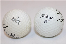 Larry Mize & Tom Kite Signed Golf Balls JSA ALOA