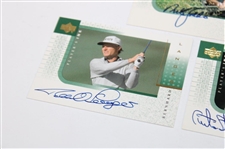 Montgomerie, Strange, Langer, Faldo & Dimarco Signed 2001 Upper Deck Players Ink Cards