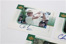 Montgomerie, Strange, Langer, Faldo & Dimarco Signed 2001 Upper Deck Players Ink Cards
