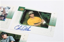 Montgomerie, Strange, Langer, Faldo & Dimarco Signed 2001 Upper Deck Players Ink Cards