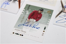 Four (4) Golf Cards - Justin Rose Signed (x2), Dufner Signed & Dufner Allen & Ginter