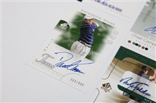 Seven (7) Various Golf Cards: Toms, Faldo, Clarke, Schwartzel, Weiskopf, Campbell & Venturi