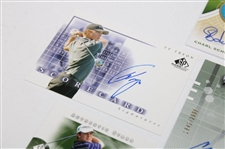 Seven (7) Various Golf Cards: Toms, Faldo, Clarke, Schwartzel, Weiskopf, Campbell & Venturi