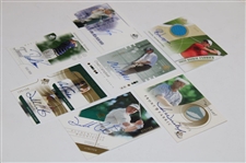 Seven (7) Various Golf Cards: Toms, Faldo, Clarke, Schwartzel, Weiskopf, Campbell & Venturi