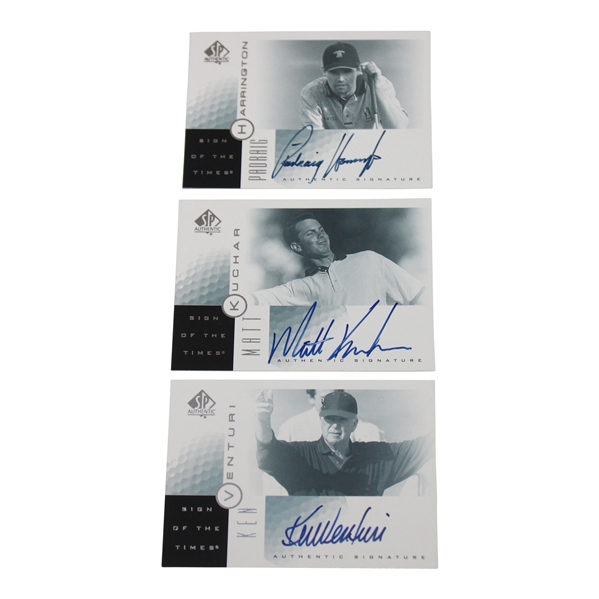 Ken Venturi, Kuchar & Harrington Signed 2001 Upper Deck Sign Of The Times Cards
