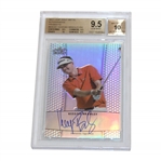 Keegan Bradley Signed 2011 Leaf Golf Metal Prismatic Card Beckett Autograph 10 Card 9.5