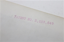 Original 1938 Bobby Jones Edgerton Study Patent Image w/ Stamp
