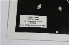 1940 Bobby Jones 'Back-Swing' Spalding Edgerton Study Original Inlayed Photo & Advertisement Card