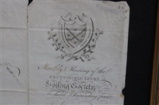 1812 Bruntsfield Links Golfing Society Monthly Meeting Invitation Pamphlet - Mr. Adam Longmore