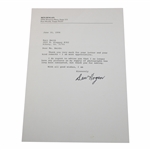 Ben Hogan Signed Typed Letter to Keri Smith on Letterhead w/Envelope - June 10, 1994 JSA ALOA