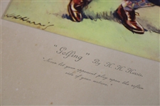 Golfing by H.H. Harris with Six (6) Original Subjects Reproduced in Colour Gravure