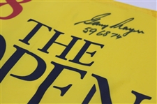 Gary Player Signed The Open at Royal Liverpool Yellow Flag w/Years Won JSA #WA681535