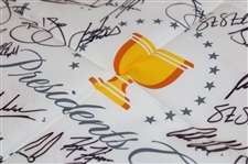 Tiger, Phil, Brooks & Full Teams Signed 2017 The President's Cup Flag JSA ALOA