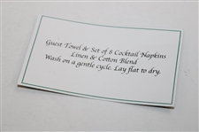 Augusta National Guest Towel & Linen Cocktail Napkins Clubhouse (8) With Card