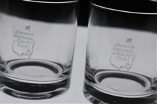 Pair of Augusta National Golf Club Logo Cut Sterling Whiskey Glasses