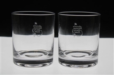 Pair of Augusta National Golf Club Logo Cut Sterling Whiskey Glasses
