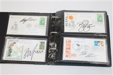 Seventy Nine (79) FDC's Signed by Immelman, Fowler, Tommy Armour & more w/Binder