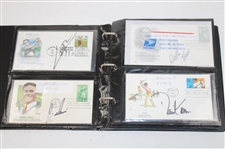 Seventy Nine (79) FDC's Signed by Immelman, Fowler, Tommy Armour & more w/Binder