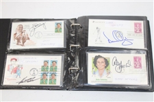 Seventy Nine (79) FDC's Signed by Immelman, Fowler, Tommy Armour & more w/Binder