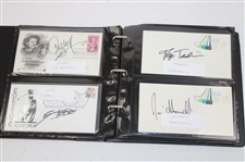 Seventy Nine (79) FDC's Signed by Immelman, Fowler, Tommy Armour & more w/Binder