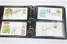 Seventy Nine (79) FDC's Signed by Immelman, Fowler, Tommy Armour & more w/Binder