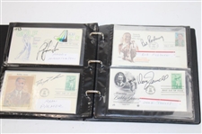 Seventy Nine (79) FDC's Signed by Immelman, Fowler, Tommy Armour & more w/Binder
