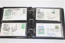 Seventy Nine (79) FDC's Signed by Immelman, Fowler, Tommy Armour & more w/Binder