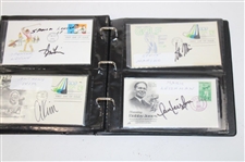 Seventy Nine (79) FDC's Signed by Immelman, Fowler, Tommy Armour & more w/Binder
