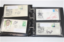 Seventy Nine (79) FDC's Signed by Immelman, Fowler, Tommy Armour & more w/Binder