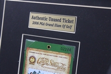 Tiger Woods 2006 PGA Grand Slam of Golf Champion Tuesday Unused Ticket w/Photo Display
