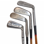 Four Chippers Or Jiggers Including Spalding #12 w/Coated Shaft, First Flight #29 w/Coated Shaft (cracked), Kenneth Smith #11 & Burke #4A Stainless
